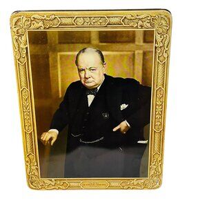 Sir‎ Winston Churchill Collectible Tin Box 10 1/2" x 8 1/2"